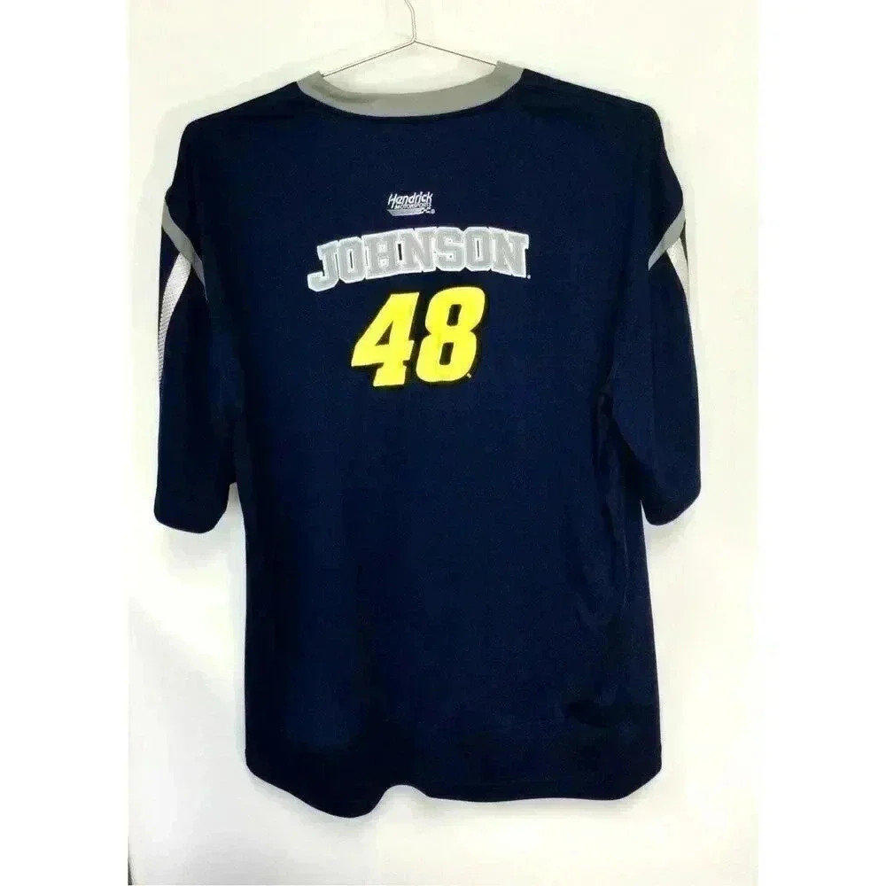 Chase‎ Mens Blue Short Sleeve Jimmie Johnson Lowes NASCAR Racing Jersey Size XL